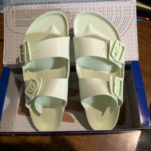 Birkenstock EVA Arizona Sandals in Faded Lime